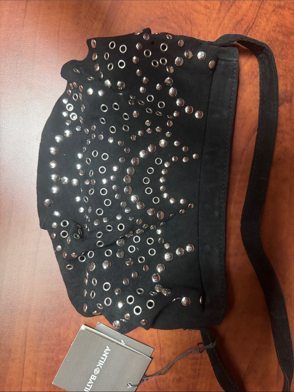 Antik Batik Black Studded Leather Crossbody
